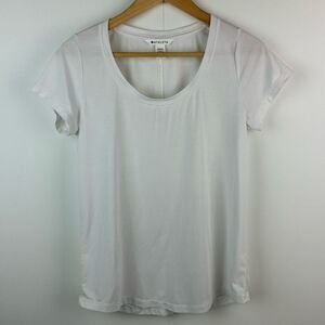 Athleta white scoop neck Stratus II Tee short sleeve t-shirt loose fit size XXS